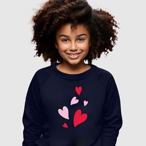 Le Roi du Tshirt Sweat Enfant BACK MANY HEARTS 4 ans marineblauwe kleur