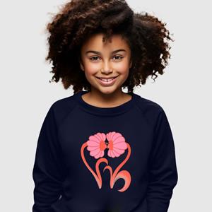 Le Roi du Tshirt Sweat Enfant FLOWERS 4 ans marineblauwe kleur
