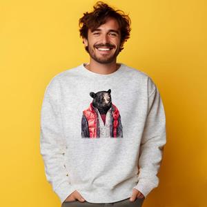 Le Roi du Tshirt Sweat Homme - BLACK BEAR XS heide grijze kleur