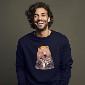 Le Roi du Tshirt Sweat Homme - BROWN BEAR XS marineblauwe kleur