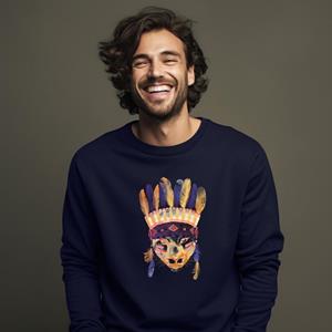 Le Roi du Tshirt Sweat Homme - BIG CHIEF XS marineblauwe kleur