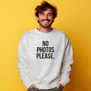 Le Roi du Tshirt Sweat Homme - NO PHOTOS PLEASE XS heide grijze kleur