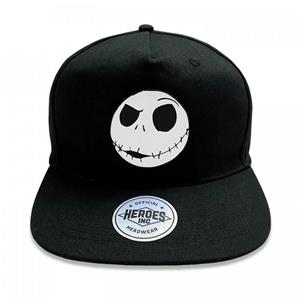Nightmare Before Christmas Jack Skellington Face Snapback Cap One Size zwart/wit