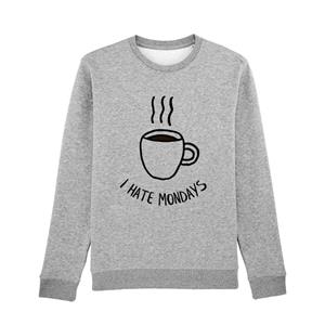 Enkr Damessweater - IK HAAT MAANDAG XS heide grijze kleur