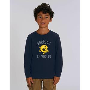 Monsieur Madame Kindersweater IK GLIMLACH ALS IK HET WIL 4 ans marineblauwe kleur