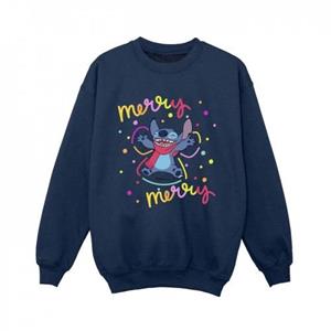 Disney Lilo & Stitch vrolijk regenboogsweater voor jongens 5-6 Years wit