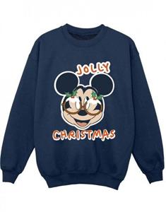 Disney Jongens Mickey Mouse Jolly Kerst Bril Sweatshirt 5-6 Years wit
