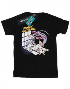 Animaniacs Boys Pinky en de hersenen nemen het wereld-T-shirt over 12-13 wit