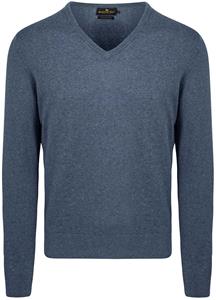 Steppin' Out Pullover V-hals Merinowol Kobaltblauw