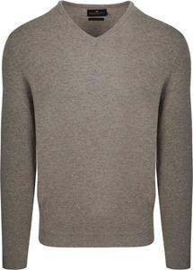 Steppin' Out Pullover V-hals Merinowol Taupe