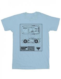 Disney jongens Cars Jackson Storm blauwdruk T-shirt 12-13 babyblauwe kleur