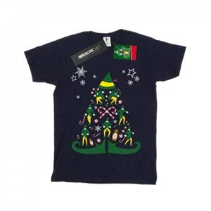 Elf jongens kerstboom T-shirt 12-13 zwart