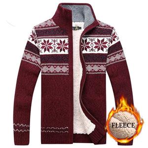 OO Fashion-2 Fluwelen gebreid vest voor heren Herfst- en winterwollen vest Casual dikkere warme fleecejas S rood