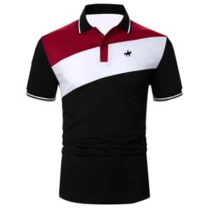 Haodingfushi Heren effen bedrukt kleur cool slim fit zakelijk poloshirt, heren zomer casual knop mode korte mouw poloshirt S roze
