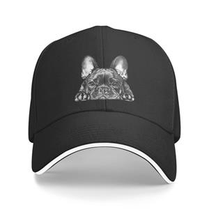 91530102MAC2AA7079 Frenchie Hond Franse Bulldog Punk Unisex Baseball Cap Volwassen Verstelbare Dad Hat Vrouwen Unisex Zonbescherming Baseball Cap