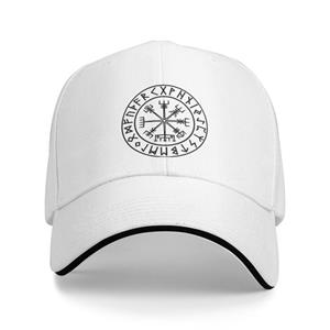 91530102MAC2AA7079 Punk Vegvisir Runes Viking Baseball Cap voor Unisex Vrouwen Verstelbare Vikings Kompas Tattoo Dad Hat Prestaties Baseball Cap