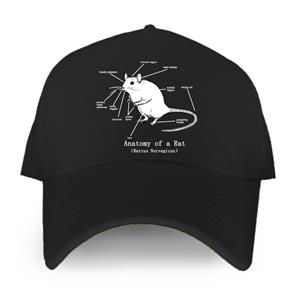 91530102MAC2AA7079 Anatomie van een rat - (Bruine rat) Unisexs Hot Summer Baseball Cap Grappige Unisex Dames Caps Mode Hip Hop Hoed Adjustable