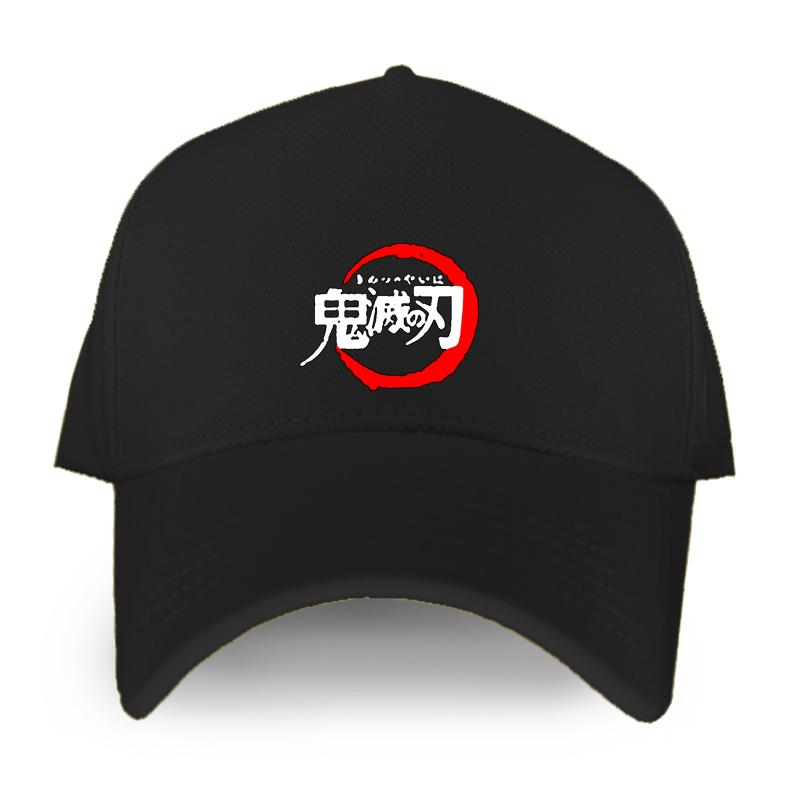 91530102MAC2AA7079 Mannen Demon Slayer Kimetsu Geen Yaiba Kamado Anime Zwarte Baseball Cap Unisex Vrouwen Caps Mode Hip Hop Hoed Adjustable