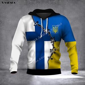 TIP723 OEKRAÏNE KAART VLAG Half Finland 3D Print heren Hoodie Trui Mannen Sweatshirt Met Capuchon Jersey Trainingspakken Uitloper Lente Herfst Jas XXL