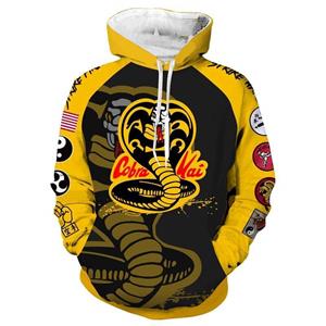 ETST 07 Karate Kid Cobra Kai 3D Hoodie Sweatshirt Cosplay Animatie 3D Pull Over Hoodies XXL