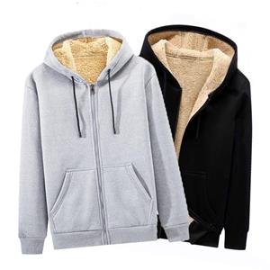 FD28TN Hoodies Heren Rits Sweatshirts Hoge kwaliteit Fleece Hoodie Losse Hip Hop Unisex Mode Streewear Jas Tops Student Winter Warm L zwart