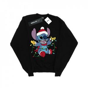 Disney Lilo en Stitch kerstverlichting herensweatshirt XXL wit