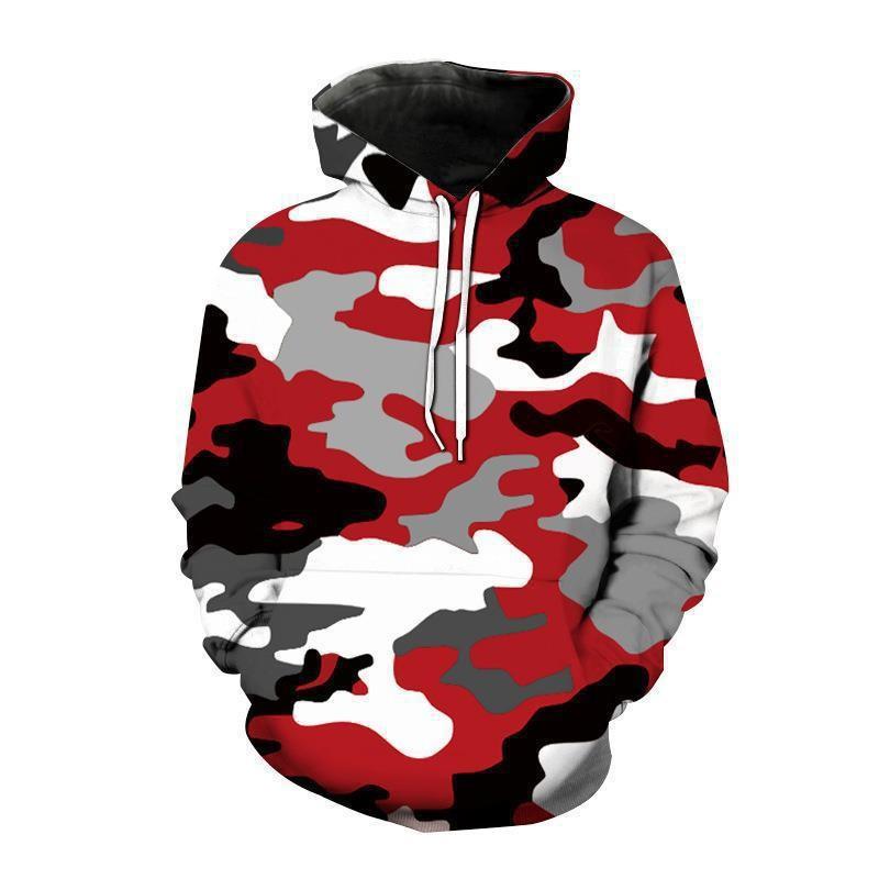 Fashion human Mode heren nieuw sweatshirt met capuchon Kleurrijke camouflagekleding 3D digitaal printen herensweatshirt met capuchon S