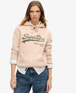 Superdry Vrouwen Sparkle Hoodie met Grafisch Logo Roze