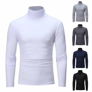 FD28TN Heren herfst winter coltrui lange mouw slanke trui trui blouse top L zwart