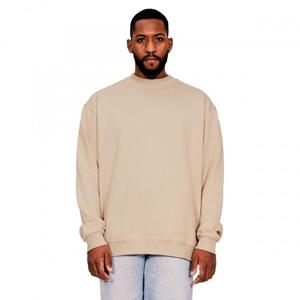 Casual Classics Ringgesponnen katoenen lange halslijn voor heren, oversized sweatshirt M zand