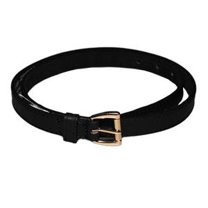 Forest dames/dames lederen magere riem L zwart