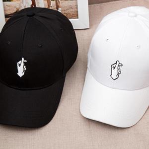 Western Cool Men Heren Dames Peaked Hip Hop Peaked Verstelbare Snapback Baseballhoed Finger zwart