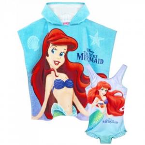 The Little Mermaid De kleine zeemeermin meisjesbadpak en ponchoset 2-3 Years blauw