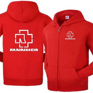 Tooyoo Nieuw jack met capuchon Rammstein ritsvest herenmode losse trui met capuchon voor heren XL zwart