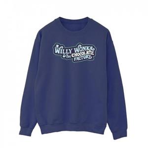 Pertemba FR - Apparel Willy Wonka heren sweatshirt met chocoladefabrieklogo L wit