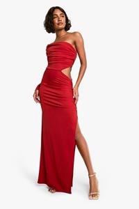 Boohoo Tall Gedrapeerde Asymmetrische Maxi Jurk, Rust