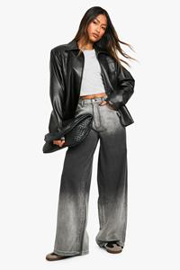 Boohoo Vervaagde Wide Leg Jeans, Black