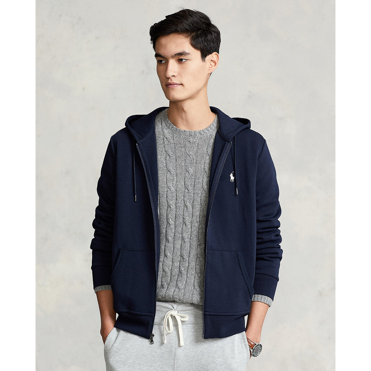 Polo ralph lauren Katoenen sweater met rits en geborduurd logo