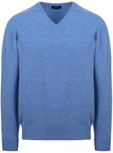William Lockie V-Hals Lamswol Jeans Melange