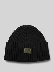 Superdry Muts van wolmix met logopatch, model 'WORKWEAR'