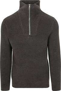 Sweater Marc O'Polo Half Zip Trui Antraciet