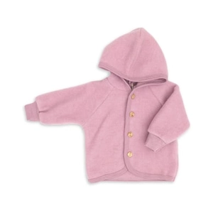 Engel - Kinder Kapuzenjacke mit Holzknöpfen - Wollen vest, roze