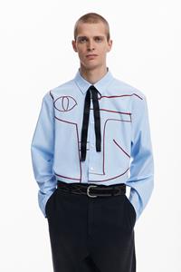 desigual Overhemd met abstracte borduursels - BLUE