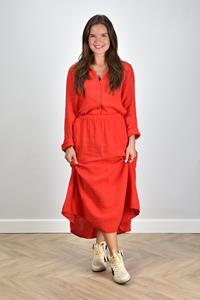 Xirena A-lijn rok Deon met elastische taille rood