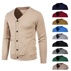 Herfst Heren Basic Elastische Slim Fit Dunne Trui Effen Kleur Casual Veelzijdig Gebreid Vest Dunne V-hals Jas Plus Size XXXXL zwart
