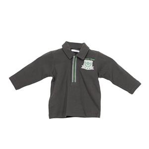 Tutto Piccolo Jongens poloshirt met lange mouwen en reverskraag 3735W17 9 MESES grijze kleur