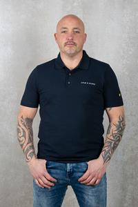 Lyle & Scott effen geborduurd logo donker marineblauw poloshirt