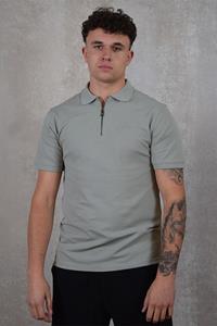 Malelions Men Signature Zip Polo | Dry Sage