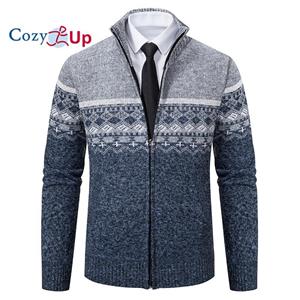 EG76LD Gezellige truien voor heren, herenvest met volledige ritssluiting, casual kabelgebreide trui met opstaande kraag en zakken, jassen voor heren 2XL blauw
