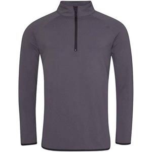 AWDis Cool heren sweattop met halve rits L houtskool/zwart